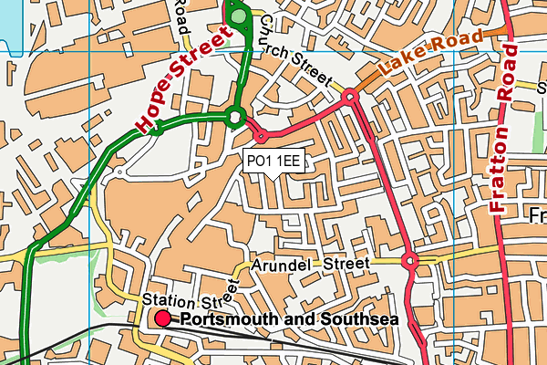 PO1 1EE map - OS VectorMap District (Ordnance Survey)