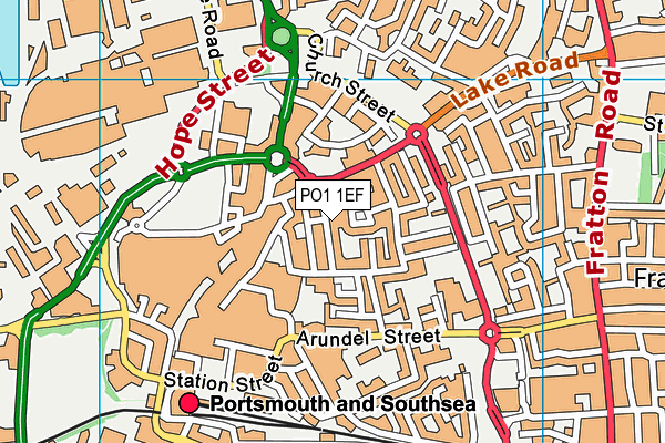 PO1 1EF map - OS VectorMap District (Ordnance Survey)