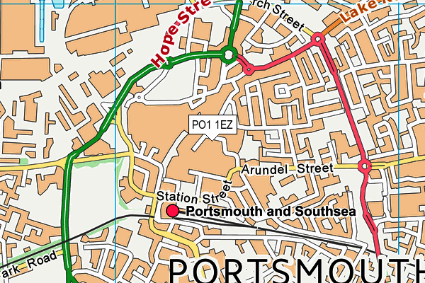 PO1 1EZ map - OS VectorMap District (Ordnance Survey)