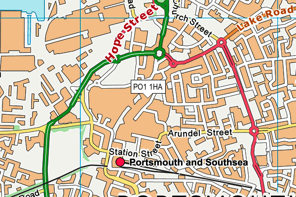 PO1 1HA map - OS VectorMap District (Ordnance Survey)