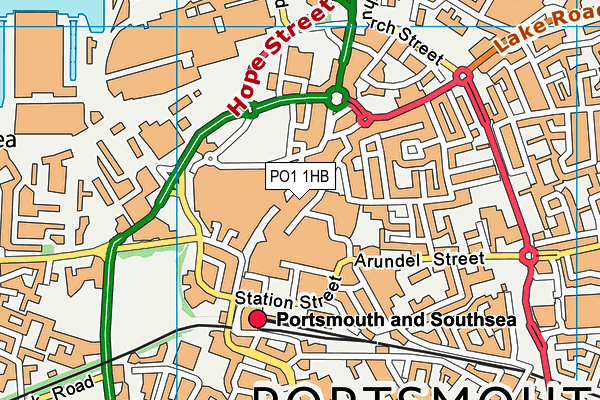 PO1 1HB map - OS VectorMap District (Ordnance Survey)