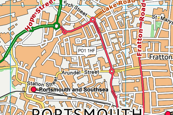 PO1 1HF map - OS VectorMap District (Ordnance Survey)