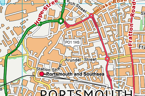 PO1 1HS map - OS VectorMap District (Ordnance Survey)