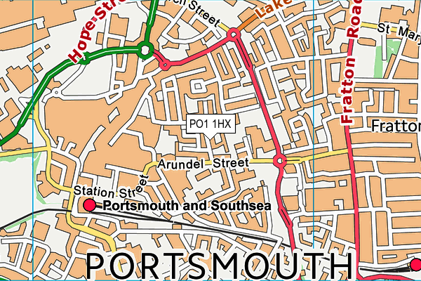 PO1 1HX map - OS VectorMap District (Ordnance Survey)