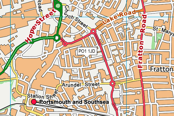 PO1 1JD map - OS VectorMap District (Ordnance Survey)