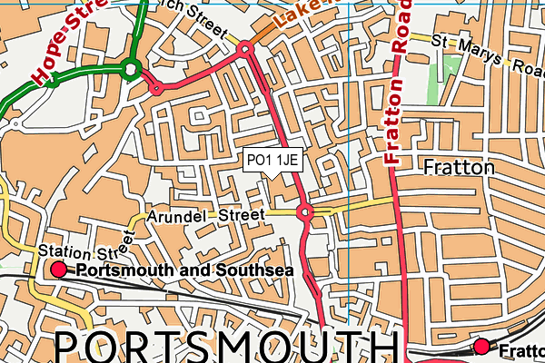 PO1 1JE map - OS VectorMap District (Ordnance Survey)