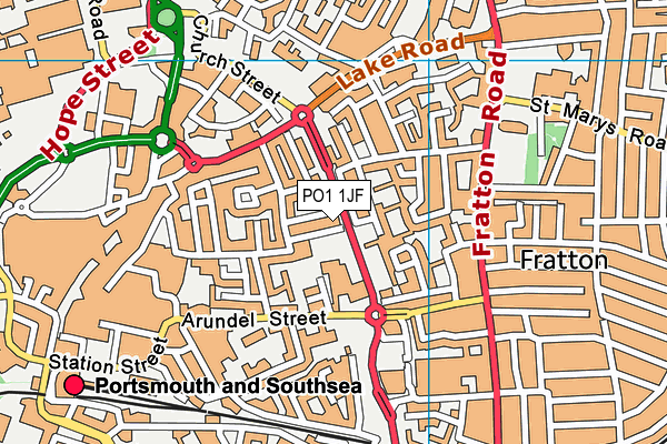 PO1 1JF map - OS VectorMap District (Ordnance Survey)