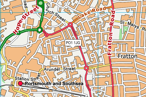 PO1 1JG map - OS VectorMap District (Ordnance Survey)