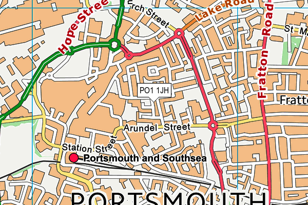 PO1 1JH map - OS VectorMap District (Ordnance Survey)