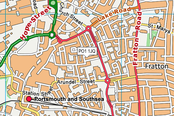 PO1 1JQ map - OS VectorMap District (Ordnance Survey)