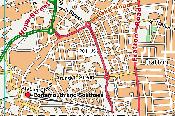 PO1 1JS map - OS VectorMap District (Ordnance Survey)