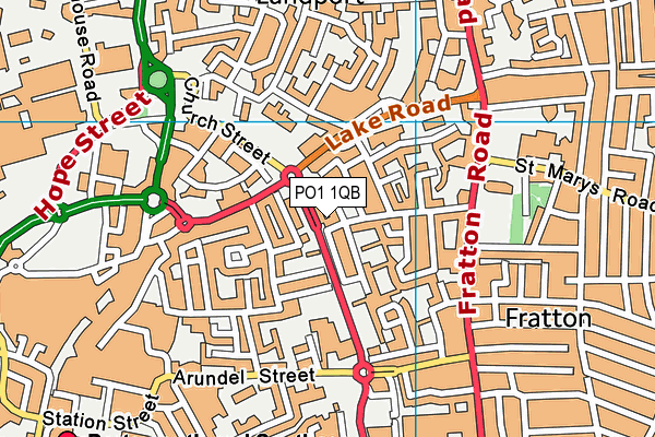 PO1 1QB map - OS VectorMap District (Ordnance Survey)