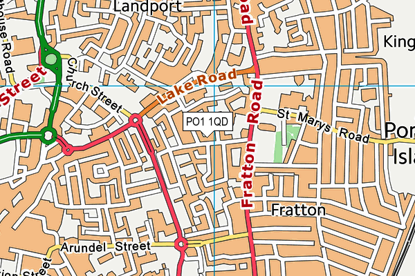 PO1 1QD map - OS VectorMap District (Ordnance Survey)