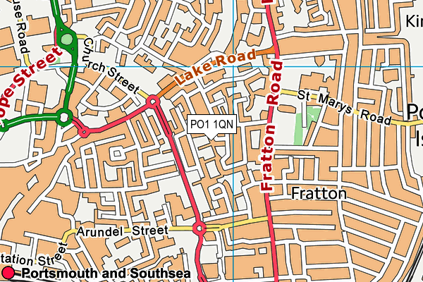 PO1 1QN map - OS VectorMap District (Ordnance Survey)