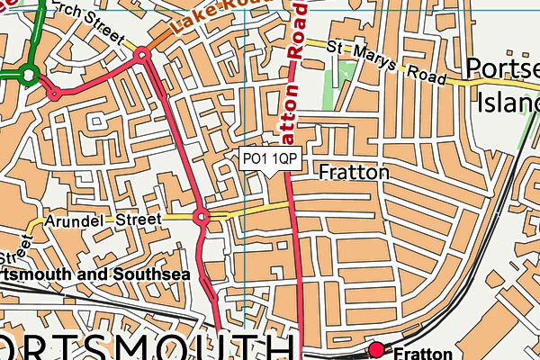 PO1 1QP map - OS VectorMap District (Ordnance Survey)