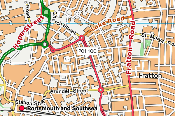 PO1 1QQ map - OS VectorMap District (Ordnance Survey)