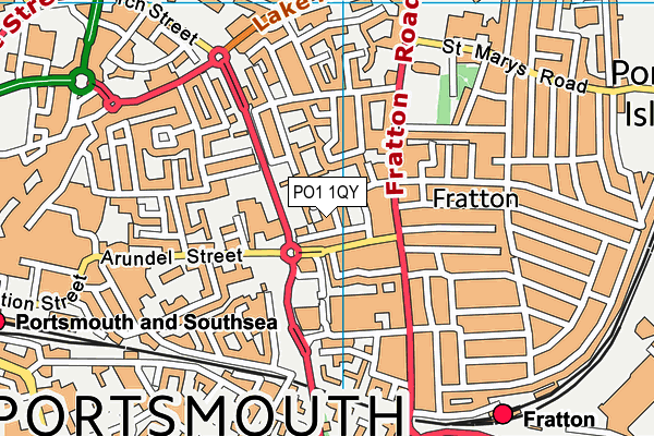 PO1 1QY map - OS VectorMap District (Ordnance Survey)