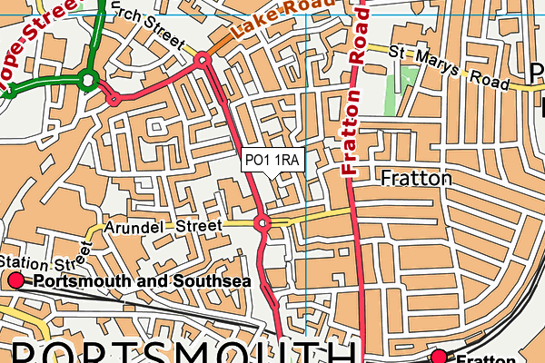 PO1 1RA map - OS VectorMap District (Ordnance Survey)