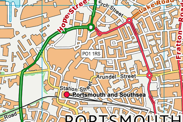 PO1 1RS map - OS VectorMap District (Ordnance Survey)