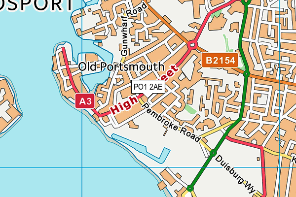 PO1 2AE map - OS VectorMap District (Ordnance Survey)