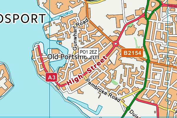 PO1 2EZ map - OS VectorMap District (Ordnance Survey)