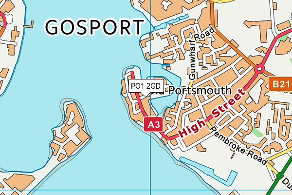 PO1 2GD map - OS VectorMap District (Ordnance Survey)