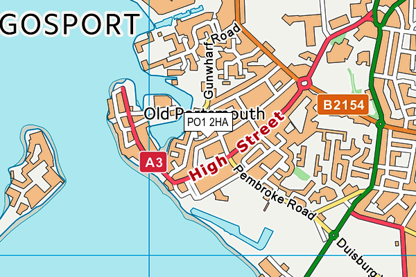 PO1 2HA map - OS VectorMap District (Ordnance Survey)