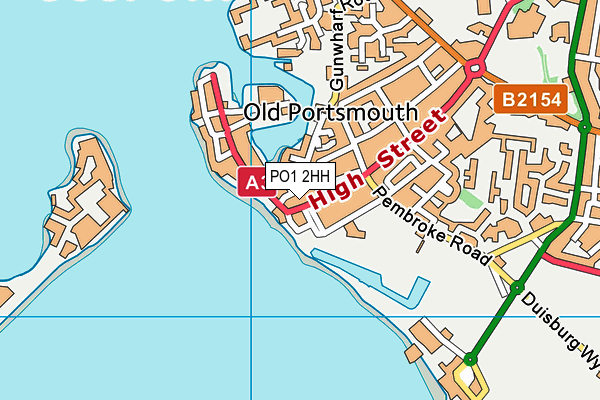 PO1 2HH map - OS VectorMap District (Ordnance Survey)