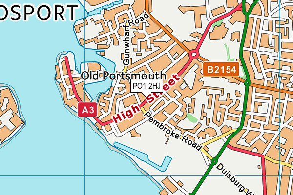 PO1 2HJ map - OS VectorMap District (Ordnance Survey)