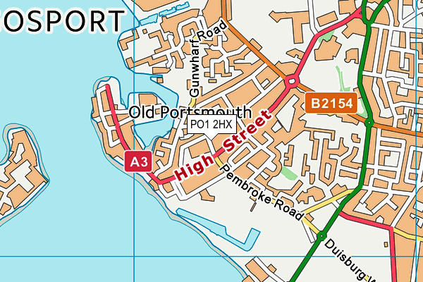 PO1 2HX map - OS VectorMap District (Ordnance Survey)