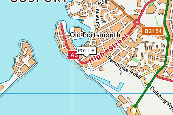 PO1 2JA map - OS VectorMap District (Ordnance Survey)