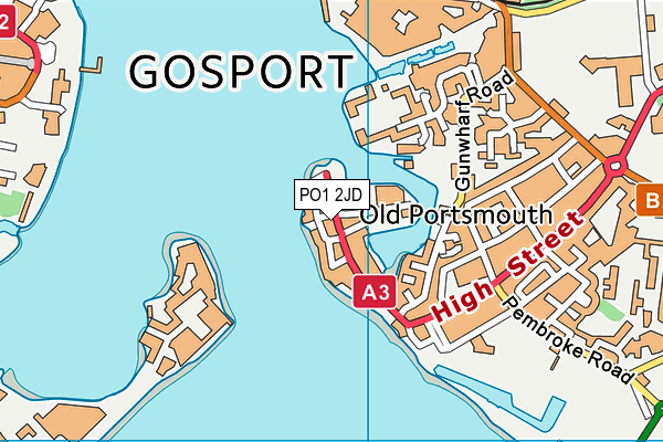 PO1 2JD map - OS VectorMap District (Ordnance Survey)