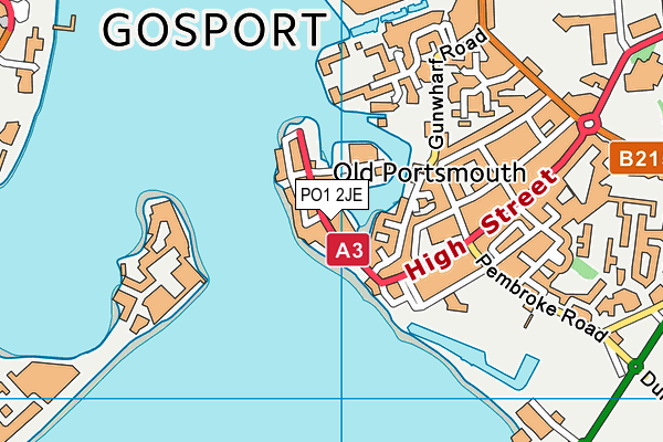 PO1 2JE map - OS VectorMap District (Ordnance Survey)