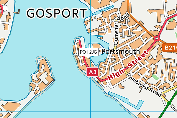 PO1 2JG map - OS VectorMap District (Ordnance Survey)