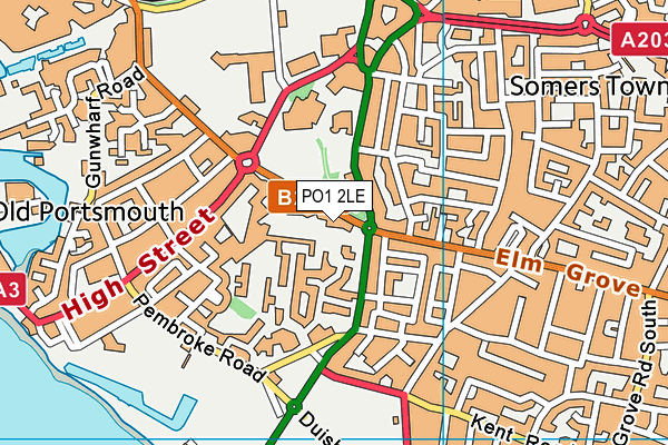 PO1 2LE map - OS VectorMap District (Ordnance Survey)