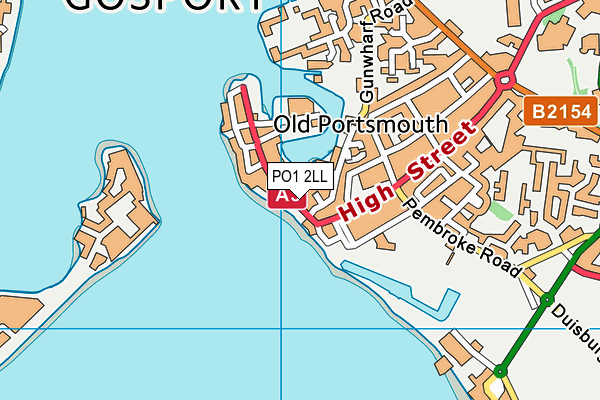 PO1 2LL map - OS VectorMap District (Ordnance Survey)