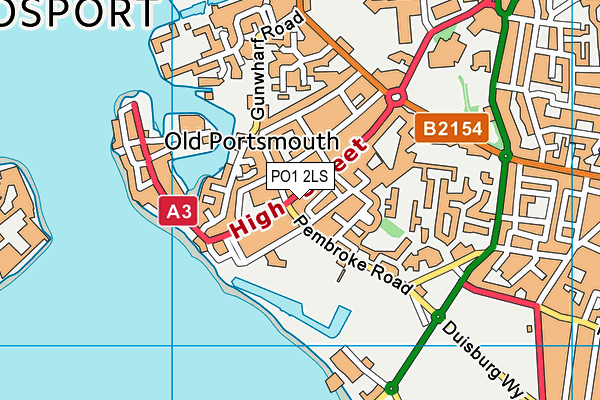 PO1 2LS map - OS VectorMap District (Ordnance Survey)