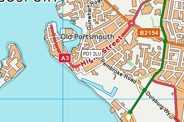 PO1 2LU map - OS VectorMap District (Ordnance Survey)