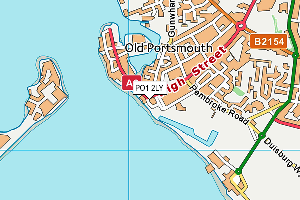 PO1 2LY map - OS VectorMap District (Ordnance Survey)