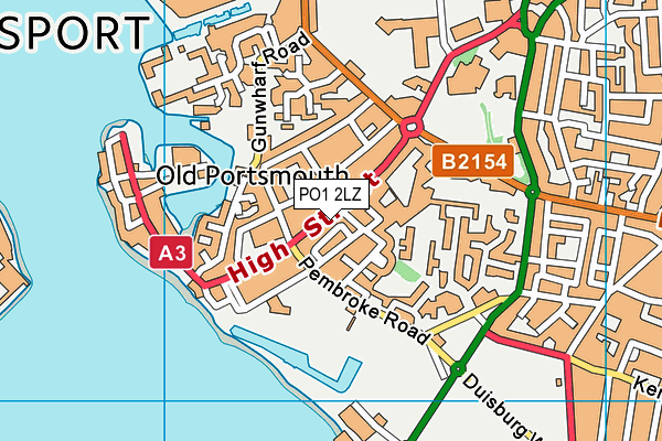 PO1 2LZ map - OS VectorMap District (Ordnance Survey)