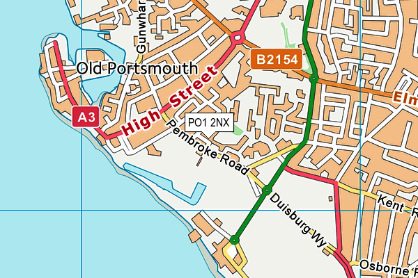 PO1 2NX map - OS VectorMap District (Ordnance Survey)