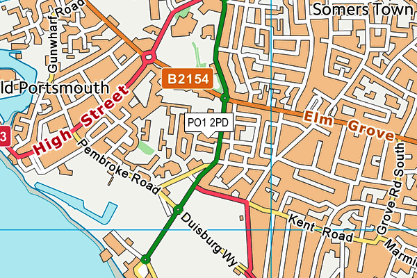 PO1 2PD map - OS VectorMap District (Ordnance Survey)