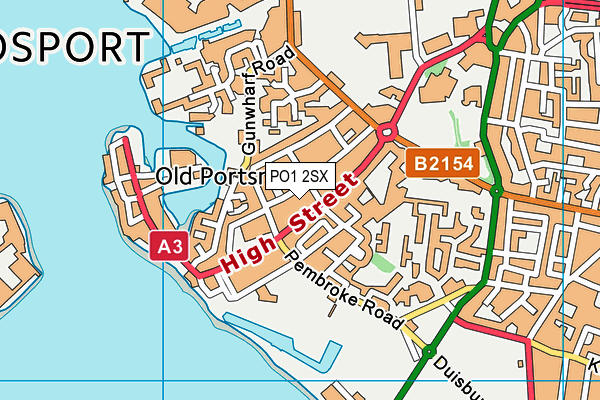 PO1 2SX map - OS VectorMap District (Ordnance Survey)