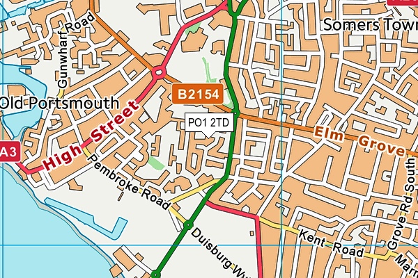 PO1 2TD map - OS VectorMap District (Ordnance Survey)