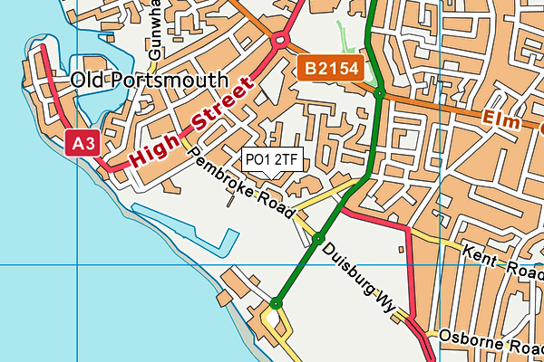 PO1 2TF map - OS VectorMap District (Ordnance Survey)