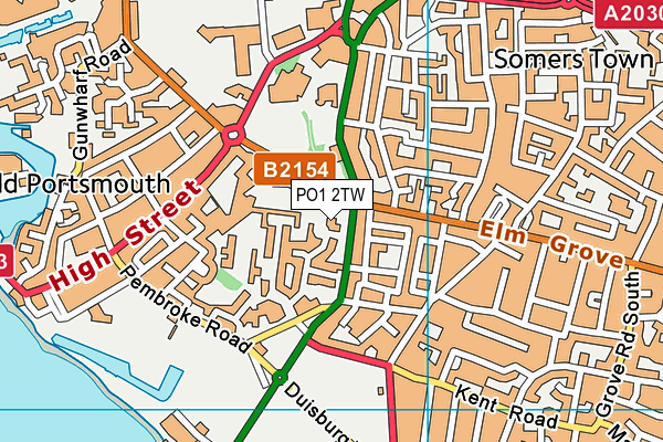 PO1 2TW map - OS VectorMap District (Ordnance Survey)