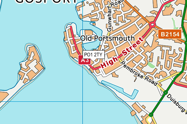 PO1 2TY map - OS VectorMap District (Ordnance Survey)