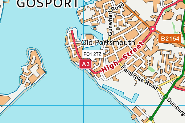 PO1 2TZ map - OS VectorMap District (Ordnance Survey)