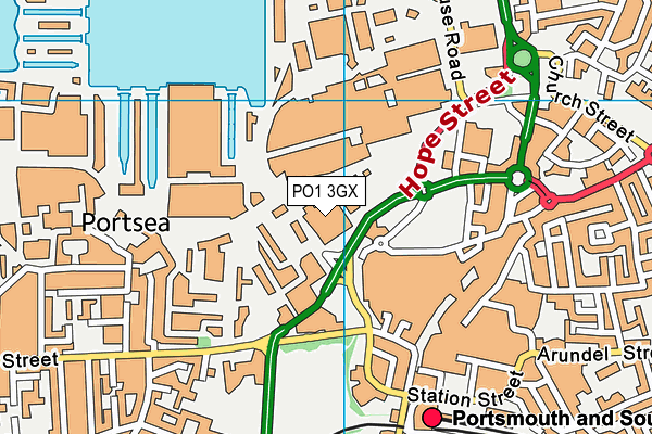 PO1 3GX map - OS VectorMap District (Ordnance Survey)