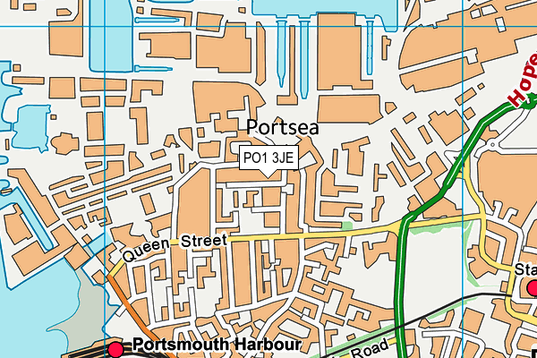 PO1 3JE map - OS VectorMap District (Ordnance Survey)